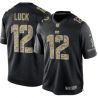 Cheap Andrew Luck Colts Jersey From China #12 Black Salute To Service