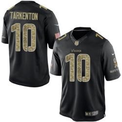 Cheap Fran Tarkenton Vikings Jersey From China #10 Black Salute To Service