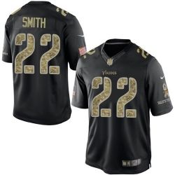 Cheap Harrison Smith Vikings Jersey From China #22 Black Salute To Service