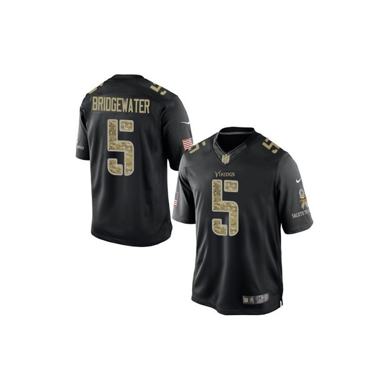 Cheap Teddy Bridgewater Vikings Jersey From China #5 Black Salute To Service Cheap Teddy Bridgewater Vikings Jersey From China #5 Black Salute To Service