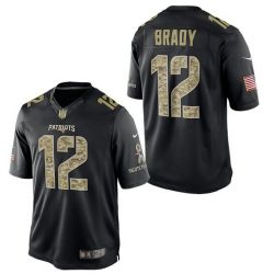 Cheap Tom Brady Patriots Jersey From China #12 Black Salute To Service