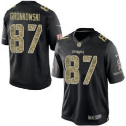 Cheap Rob Gronkowski Patriots Jersey From China #87 Black Salute To Service