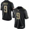 Cheap Drew Brees Saints Jersey From China #9 Black Salute To Service