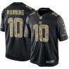 Cheap Eli Manning Giants Jersey From China #10 Black Salute To Service