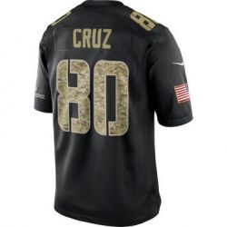 Cheap Victor Cruz Giants Jersey From China #80 Black Salute To Service