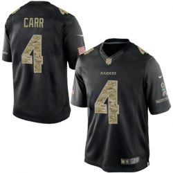 Cheap Derek Carr Raiders Jersey From China #4 Black Salute To Service