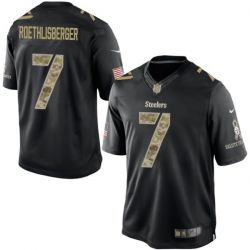 Cheap Ben Roethlisberger Steelers Jersey From China #7 Black Salute To Service