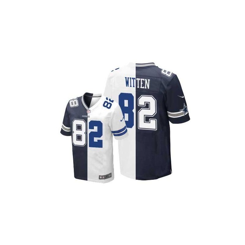 Cheap Jason Witten Cowboys Jersey From China #82 Blue-White Split Cheap Jason Witten Cowboys Jersey From China #82 Blue-White Split