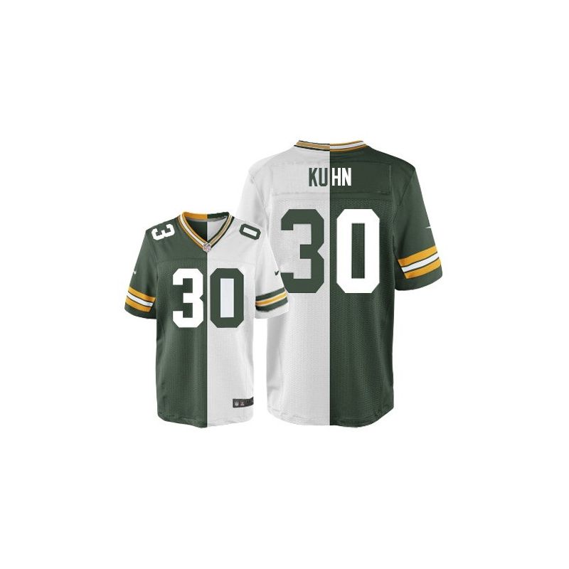 Cheap John Kuhn Packers Jersey From China #30 Green-White Split