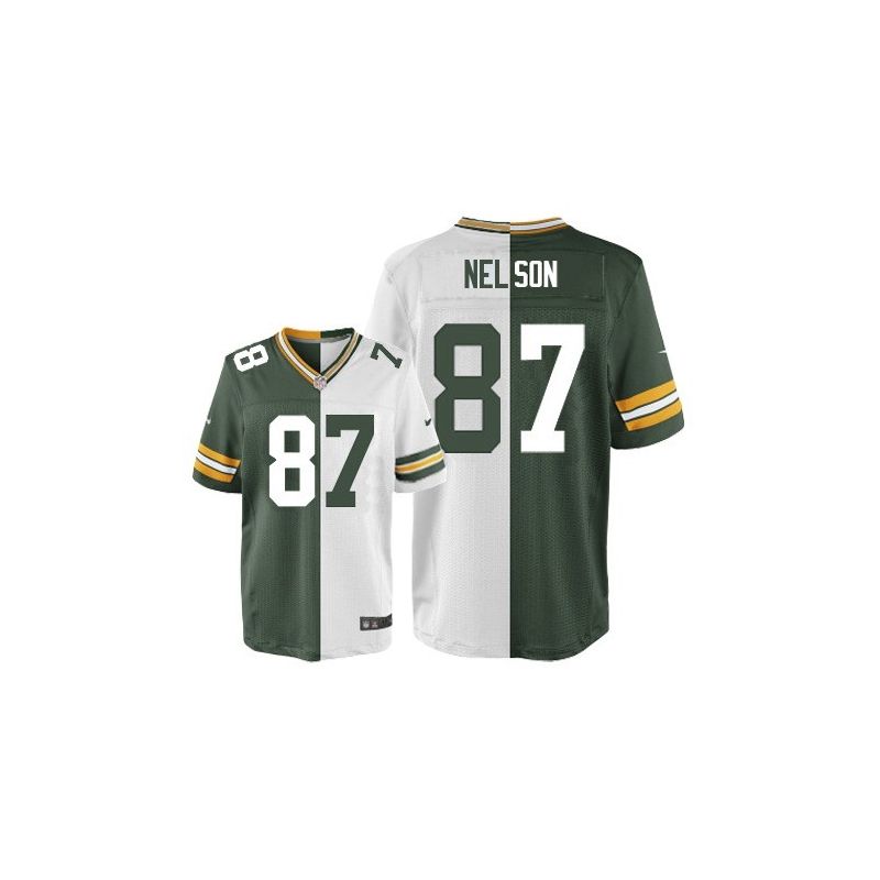 Cheap Jordy Nelson Packers Jersey From China #87 Green-White Split