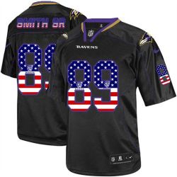 Cheap Steve Smith SR Ravens Jersey From China #89 Black USA Flag