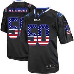 Cheap Kiko Alonso Bills Jersey From China #50 Black USA Flag