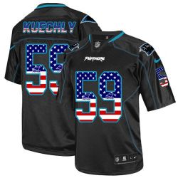 Cheap Luke Kuechly Panthers Jersey From China #59 Black USA Flag