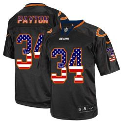 Cheap Walter Payton Bears Jersey From China #34 Black USA Flag