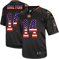 Cheap Andy Dalton Bengals Jersey From China #14 Black USA Flag