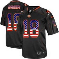 Cheap AJ Green Bengals Jersey From China #18 Black USA Flag