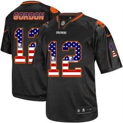 Cheap Josh Gordon Browns Jersey From China #12 Black USA Flag