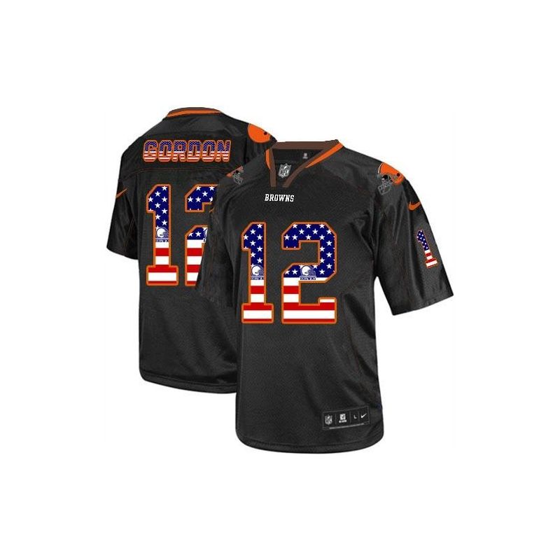 Cheap Josh Gordon Browns Jersey From China #12 Black USA Flag Cheap Josh Gordon Browns Jersey From China #12 Black USA Flag