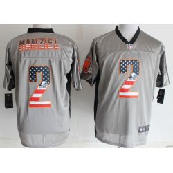 Cheap Johnny Manziel Browns Jersey From China #2 Grey USA Flag