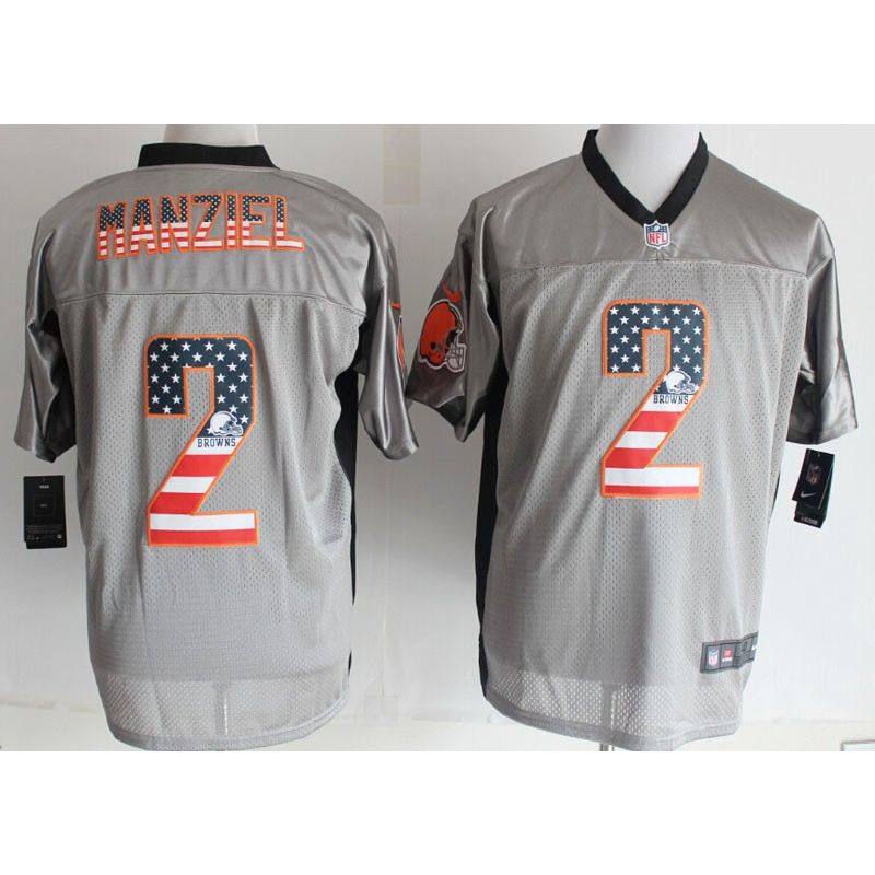 Cheap Johnny Manziel Browns Jersey From China #2 Grey USA Flag Cheap Johnny Manziel Browns Jersey From China #2 Grey USA Flag
