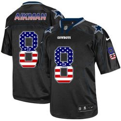 Cheap Troy Aikman Cowboys Jersey From China #8 Black USA Flag