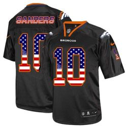 Cheap Emmanuel Sanders Broncos Jersey From China #10 Black USA Flag