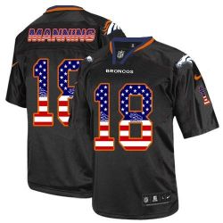 Cheap Peyton Manning Broncos Jersey From China #18 Black USA Flag