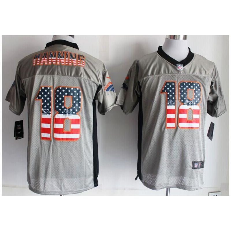 Cheap Peyton Manning Broncos Jersey From China #18 Grey USA Flag Cheap Peyton Manning Broncos Jersey From China #18 Grey USA Flag