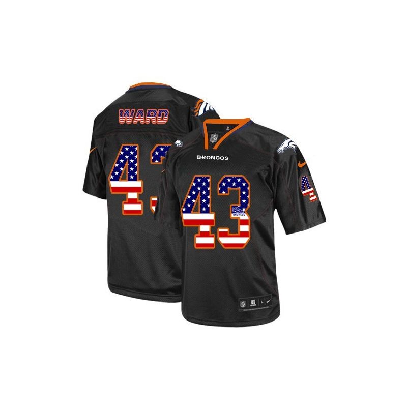 Cheap TJ Ward Broncos Jersey From China #43 Black USA Flag Cheap TJ Ward Broncos Jersey From China #43 Black USA Flag