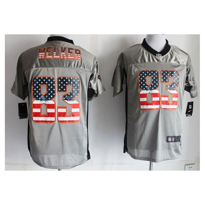 Cheap Wes Welker Broncos Jersey From China #83 Grey USA Flag Cheap Wes Welker Broncos Jersey From China #83 Grey USA Flag
