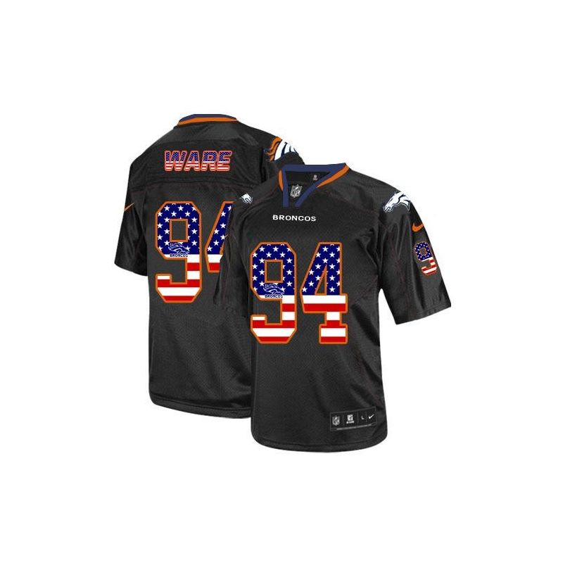 Cheap DeMarcus Ware Broncos Jersey From China #94 Black USA Flag