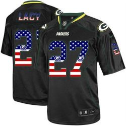 Cheap Eddie Lacy Packers Jersey From China #27 Black USA Flag