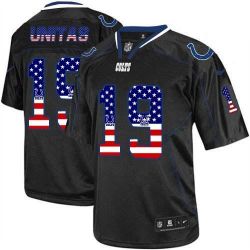 Cheap Johnny Unitas Colts Jersey From China #19 Black USA Flag