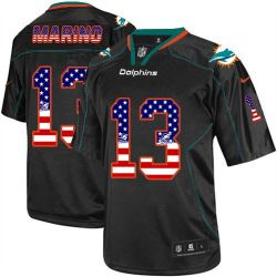 Cheap Dan Marino Dolphins Jersey From China #13 Black USA Flag