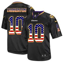 Cheap Fran Tarkenton Vikings Jersey From China #10 Black USA Flag