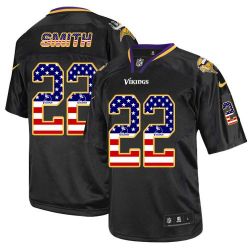 Cheap Harrison Smith Vikings Jersey From China #22 Black USA Flag