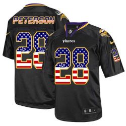 Cheap Adrian Peterson Vikings Jersey From China #28 Black USA Flag