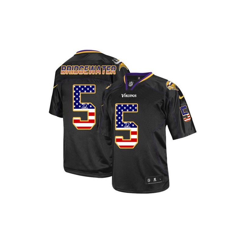 Cheap Teddy Bridgewater Vikings Jersey From China #5 Black USA Flag Cheap Teddy Bridgewater Vikings Jersey From China #5 Black USA Flag
