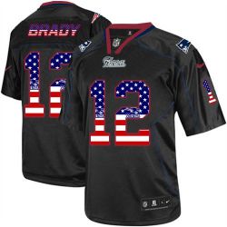 Cheap Tom Brady Patriots Jersey From China #12 Black USA Flag