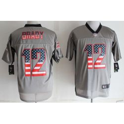 Cheap Tom Brady Patriots Jersey From China #12 Grey USA Flag