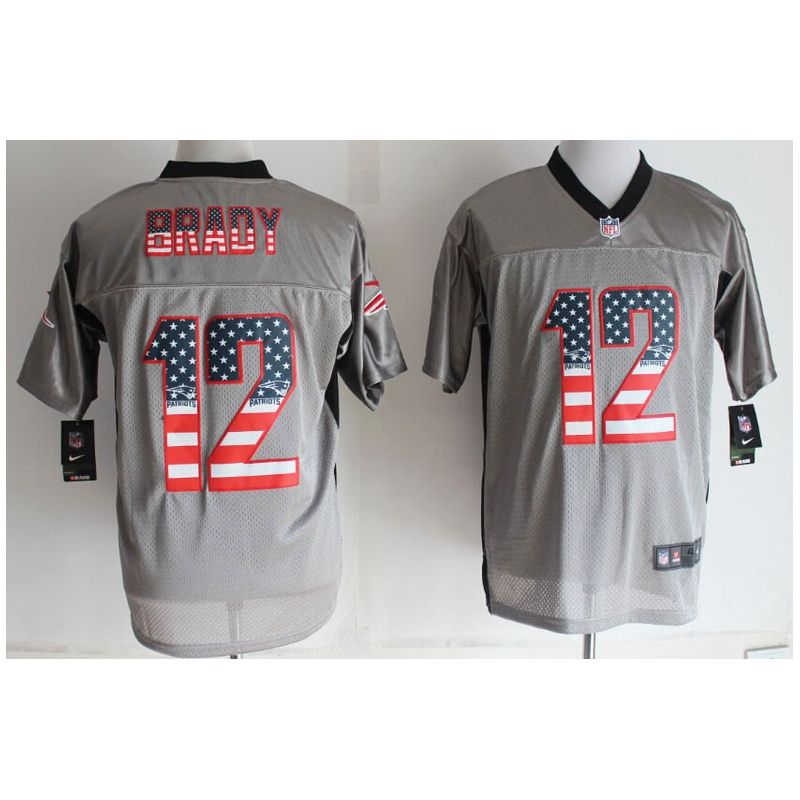 Cheap Tom Brady Patriots Jersey From China #12 Grey USA Flag Cheap Tom Brady Patriots Jersey From China #12 Grey USA Flag
