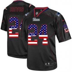 Cheap Darrelle Revis Patriots Jersey From China #24 Black USA Flag
