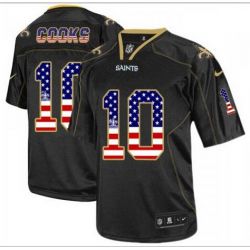 Cheap Brandin Cooks Saints Jersey From China #10 Black USA Flag
