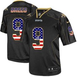 Cheap Drew Brees Saints Jersey From China #9 Black USA Flag
