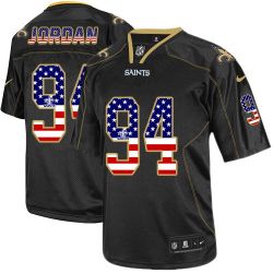 Cheap Cameron Jordan Saints Jersey From China #94 Black USA Flag