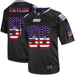 Cheap Lawrence Taylor Giants Jersey From China #56 Black USA Flag