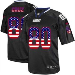 Cheap Victor Cruz Giants Jersey From China #80 Black USA Flag