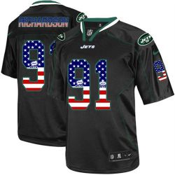 Cheap Sheldon Richardson Jets Jersey From China #91 Black USA Flag