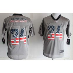 Cheap Bo Jackson Raiders Jersey From China #34 Grey USA Flag