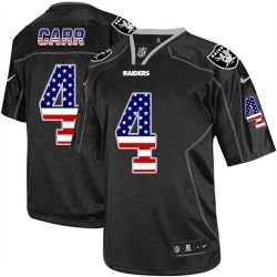 Cheap Derek Carr Raiders Jersey From China #4 Black USA Flag